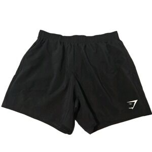 Gymshark Arrival Men's Shorts Black Elastic Waist With Drawstring Pockets Large